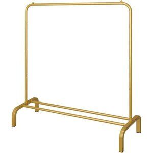 Gold Metal Garment Rack 43 Inch Clothing Rack with Shelf for Coats Dresses